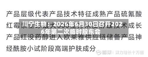 川宁生物:2026年6月30日召开2026年第二次临时股东会-第1张图片