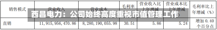 西昌电力:公司始终高度重视市值管理工作-第2张图片