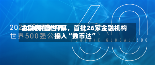 2026中国世界金融展在沪开幕，首批26家金融机构接入“数币达”