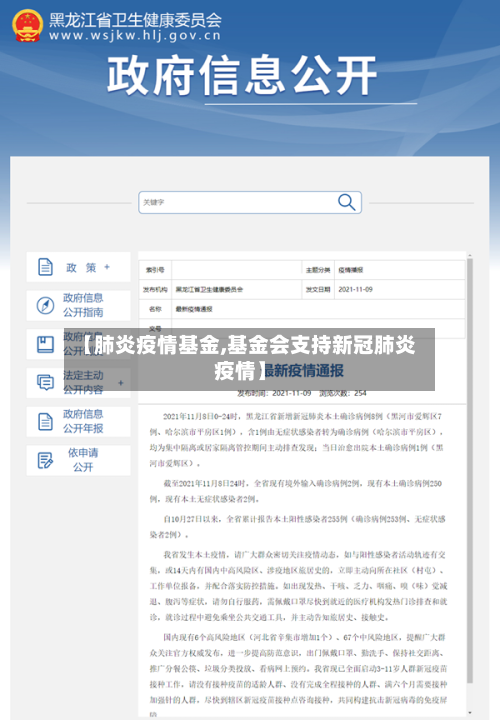 【肺炎疫情基金,基金会支持新冠肺炎疫情】