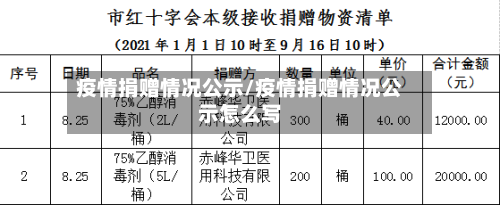 疫情捐赠情况公示/疫情捐赠情况公示怎么写