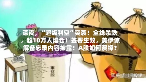 深夜，“超级利空”突袭！全线杀跌	，超10万人爆仓！签署生效，美伊谅解备忘录内容披露！A股如何演绎？-第1张图片
