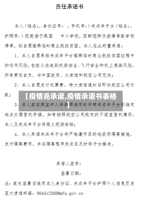 【疫情亮承诺,疫情承诺书表格】-第2张图片