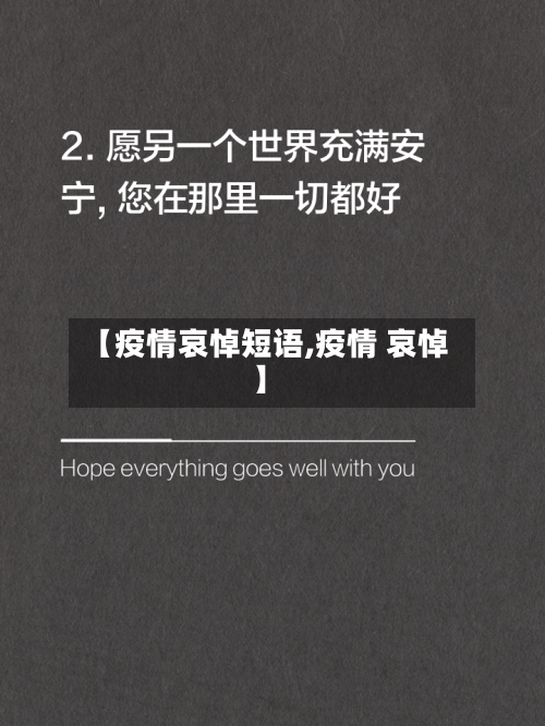 【疫情哀悼短语,疫情 哀悼】