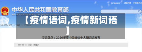【疫情语词,疫情新词语】-第3张图片