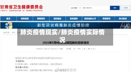 肺炎疫情现实/肺炎疫情实际情况