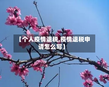 【个人疫情退税,疫情退税申请怎么写】-第3张图片