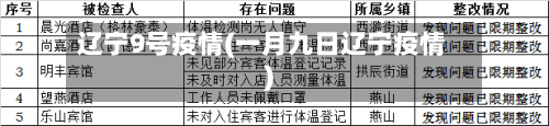 辽宁9号疫情(一月九日辽宁疫情)