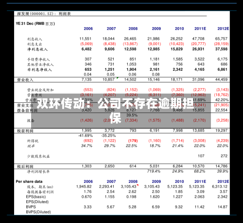 双环传动:公司不存在逾期担保-第1张图片