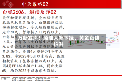 万斯发声！原油大幅下挫	，黄金直线拉升-第1张图片