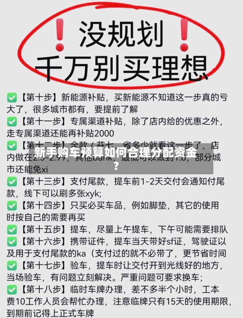 新手购车预算如何合理分配资金?