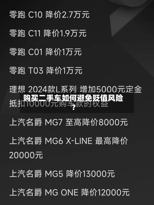 购买二手车如何避免贬值风险?