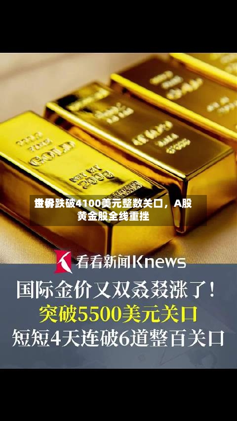 世界金价跌破4100美元整数关口，A股黄金股全线重挫-第1张图片