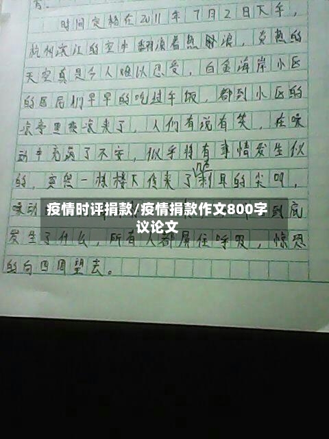 疫情时评捐款/疫情捐款作文800字议论文