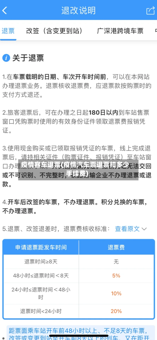 疫情客车退票(疫情汽车票退票扣多少手续费)-第3张图片