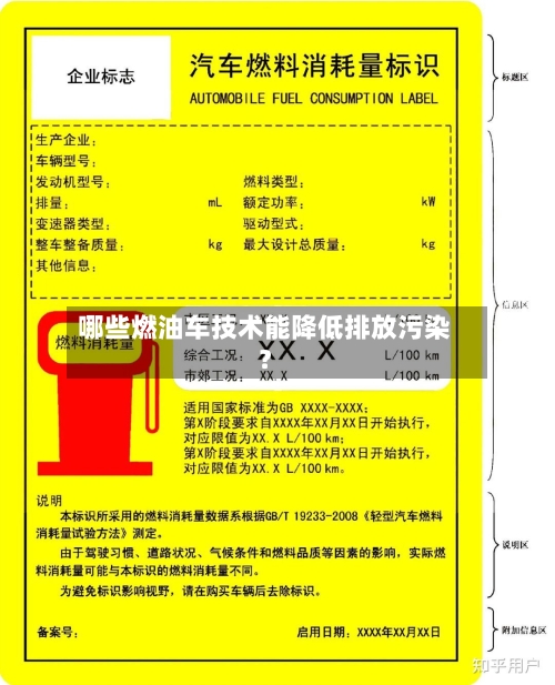 哪些燃油车技术能降低排放污染？