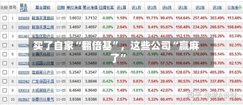 买了自家“翻倍基	”，这些公司“赢麻了”-第2张图片