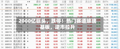 2000亿巨头，跌停！热门赛道玻璃基板，逆市拉升